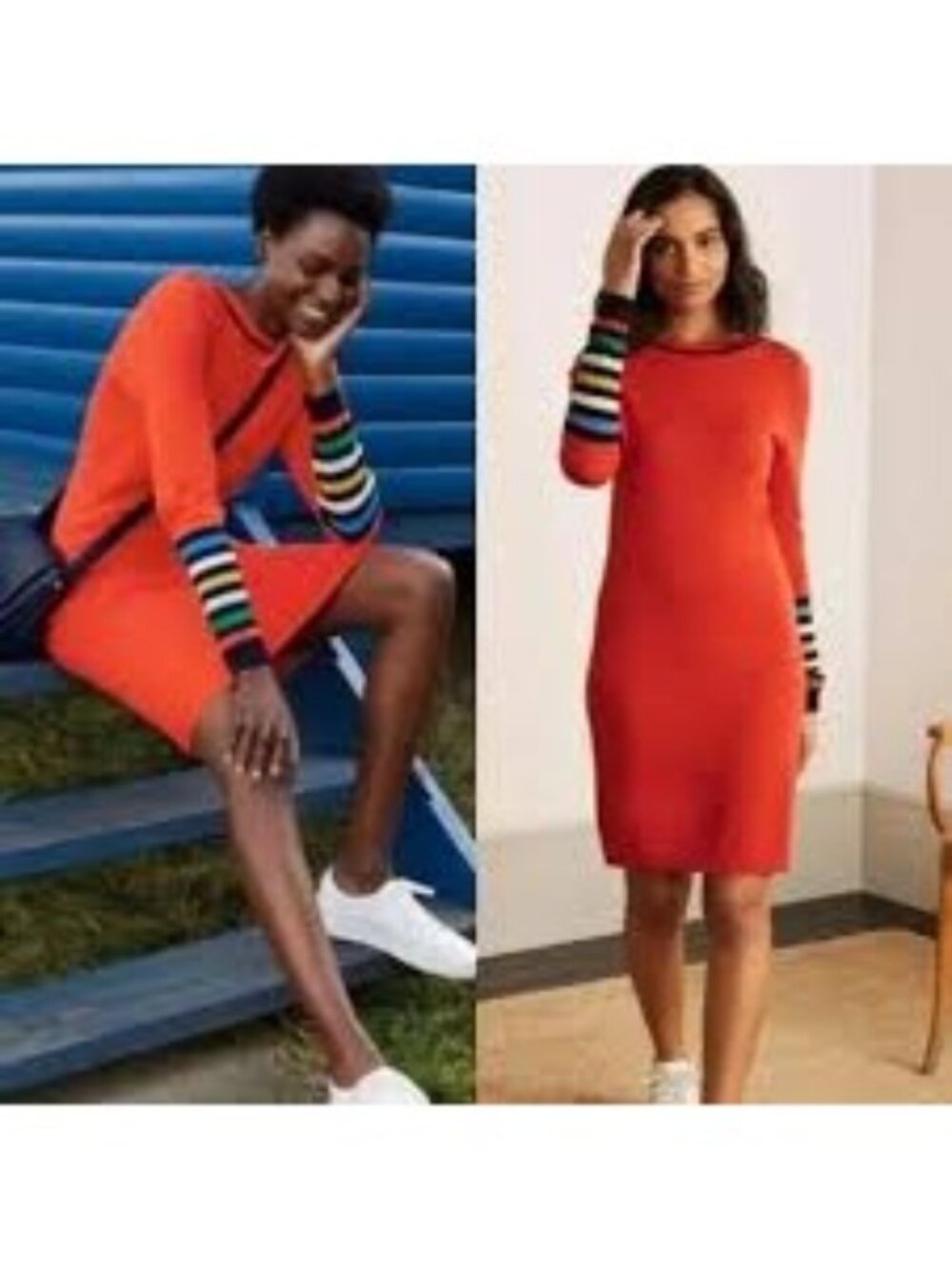 Boden Trudy Orange Sweater Dress, Size 6